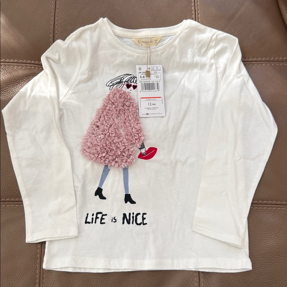 Mango Girls LS t-shirt 5-6 years NWT